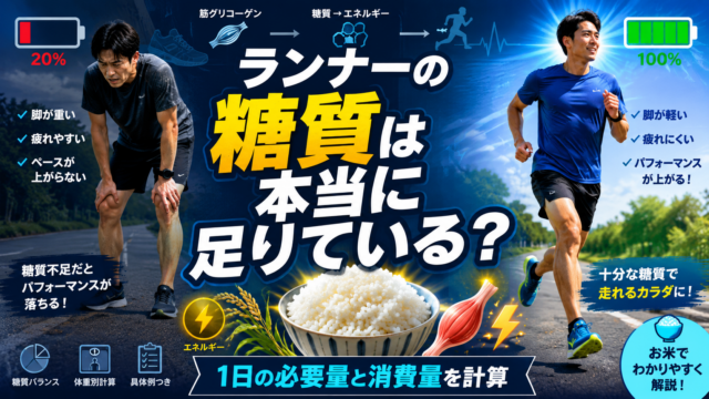ランナーの1日の糖質必要量はどのくらい？｜糖質必要量と消費量を計算
