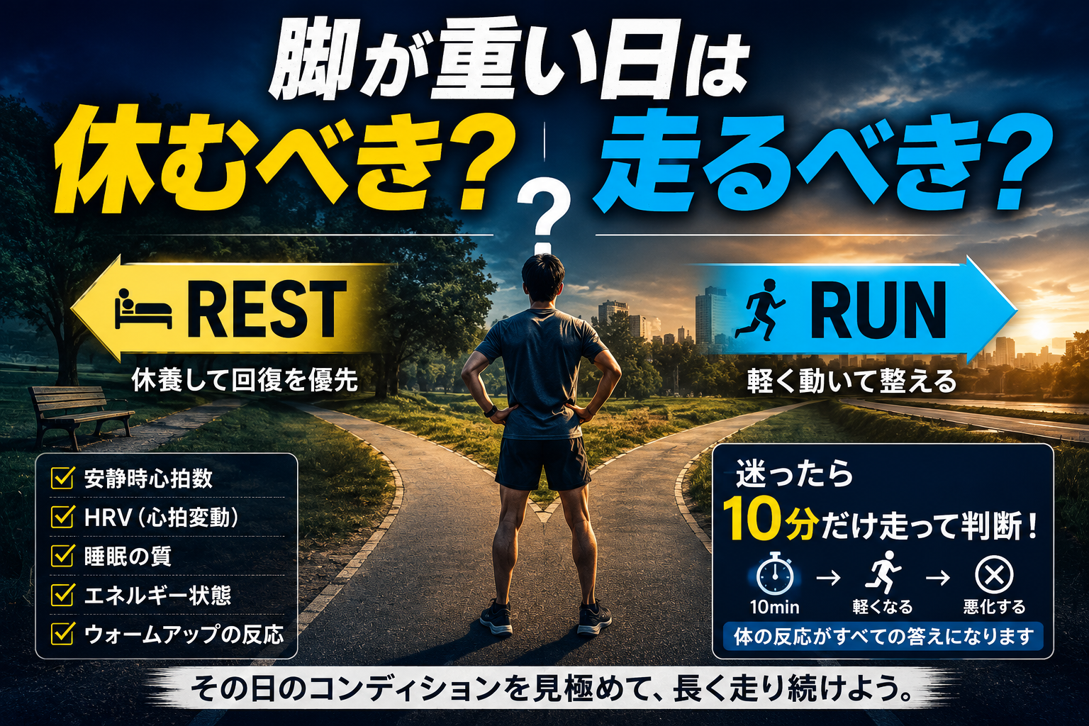脚が重い日は休むべきか走るべきか｜ランナーの判断基準を解説