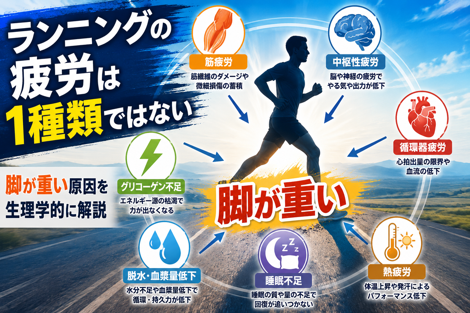 ランニングの疲労は1種類ではない｜疲労や脚が重い原因とは